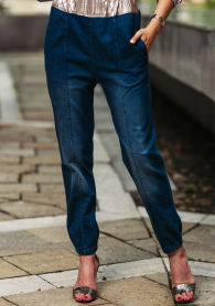 Women's jeans with elastic waist and pockets Avangard