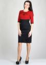 Red and black dress with lace elements RUMENA