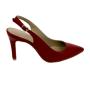 Women's elegant closed toes red heeled sandals 21333