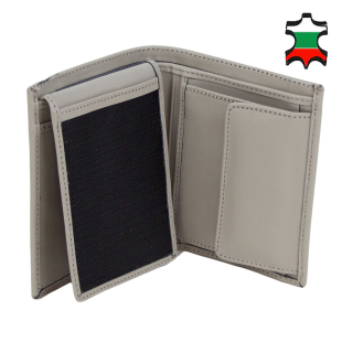 Men's grey leather wallet 32879
