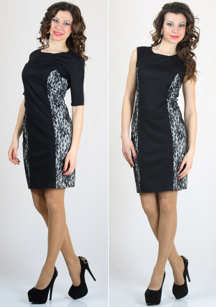 Black dress with white with lace sides BF RUMENA