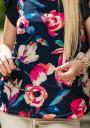 Women's blouse with curls on the sleeves with floral pattern Avangard