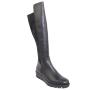 Women's high boots with elastic suede in black color