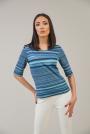 Casual women's blouse in blue stripes 82113A-460