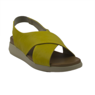 Sandale casual dama pe platforma joasa de culoare galbena TRINITY03YELLOW