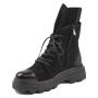 Women's ankle boots made of natural suede leather with a bombshell 231BLACK