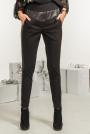 Black trousers with a side leather band Avangard