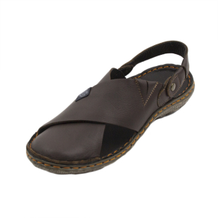 Men's natural leather sandals in brown color 71173CAFE