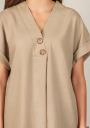 Women's tunic blouse with buttons in beige Avangard