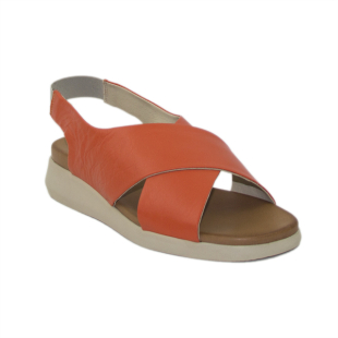 Sandale casual dama cu platforma joasa in culoarea coral TRINITY03CORAL