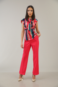 Women's trousers cut fuchsia color 62118-702
