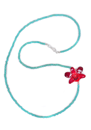 Колие с естествена орхидея и тюркоаз Dannyra Jewels