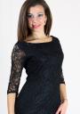 Boatneck Black Lace Sheath Dress BF RUMENA