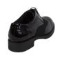 Pantofi de culoare neagră cu aspect lucios din piele pentru femei 614-01lak