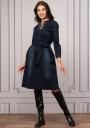 Elegant denim dress with open neckline and belt Avangard