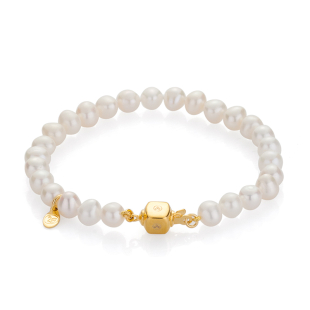 Bracelate with fresh water white pearls R172BWG Swan