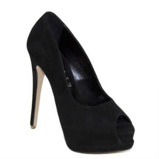 Ladies formal shoes with open toes and high heels 3287BLACK