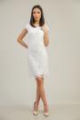 White lace dress with short sleeves 71812-170