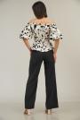 Women's black wide leg trousers 61808-900