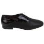 Women's black leather shoes 32940