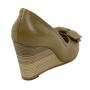Women's open toe beige leather shoes 32863