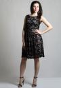 Women's black lace dress with pale pink lining RUMENA