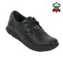 Women's black leather shoes with perfaration 32427