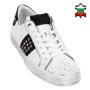 Men's white trainers with black suede leather 33703