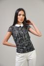 Women's blouse with lace and collar 82104-171