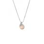 Silver necklace with natural pink pearl CAA016P Swan