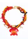 Колие с естествена орхидея, корали, коралови клончета Fire Corals  Dannyra Jewels