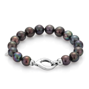 Bracelate with fresh water black pearls R1174BB Swan