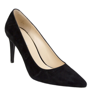 Women's black high heel 9 cm suede shoes 917100-2