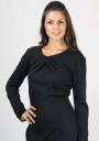 Права черна рокля с чупки по деколтето BF  RUMENA