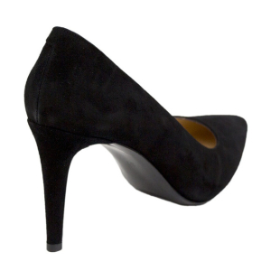 Women's black high heel 9 cm suede shoes 917100-2