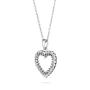 Silver heart pendant necklace with zircons END034N Swan