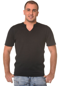 Black shortsleeve wooven top Z-10