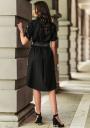 Two-tone dress with black and satin belt Avangard