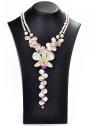 Колие с естествена орхидея, Swarovski, сладководни перли и седеф Maria's Bridal Necklace Dannyra Jewels