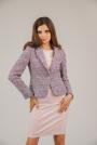 Elegant women's boucle jacket in pink color 42119-922
