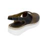 Women's black leather sandals with crossed straps 19175