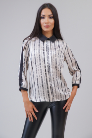 Елегантна дамска блуза с якичка 81924-219-900