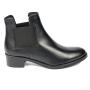 Women's black leather low heels boots with side elastics 20458