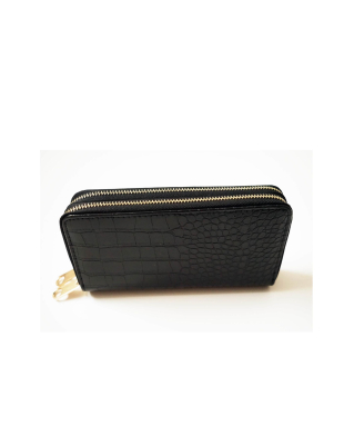 Women's Black Purse Snake Print 8284-2