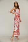 Long summer dress with floral motifs 6398-411