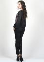 Black chiffon top with colourful dots front  and black trousersRUMENA