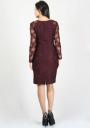 Rochie eleganta din dantela de culoare marsala RUMENA
