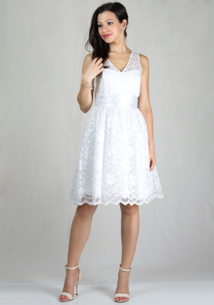 Women's white lace dress RUMENA