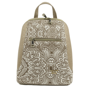 Casual women's backpack bag beige 786-4WH
