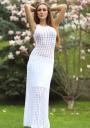 Rochie lunga tricotata de culoare alb Z14
